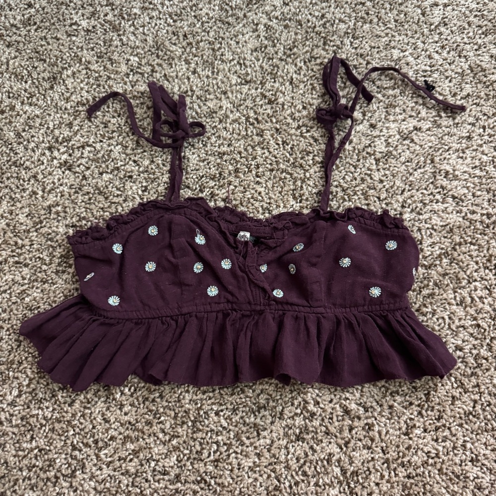 Intimately Free People On A Star Purple Ruffled Embellished Camisole